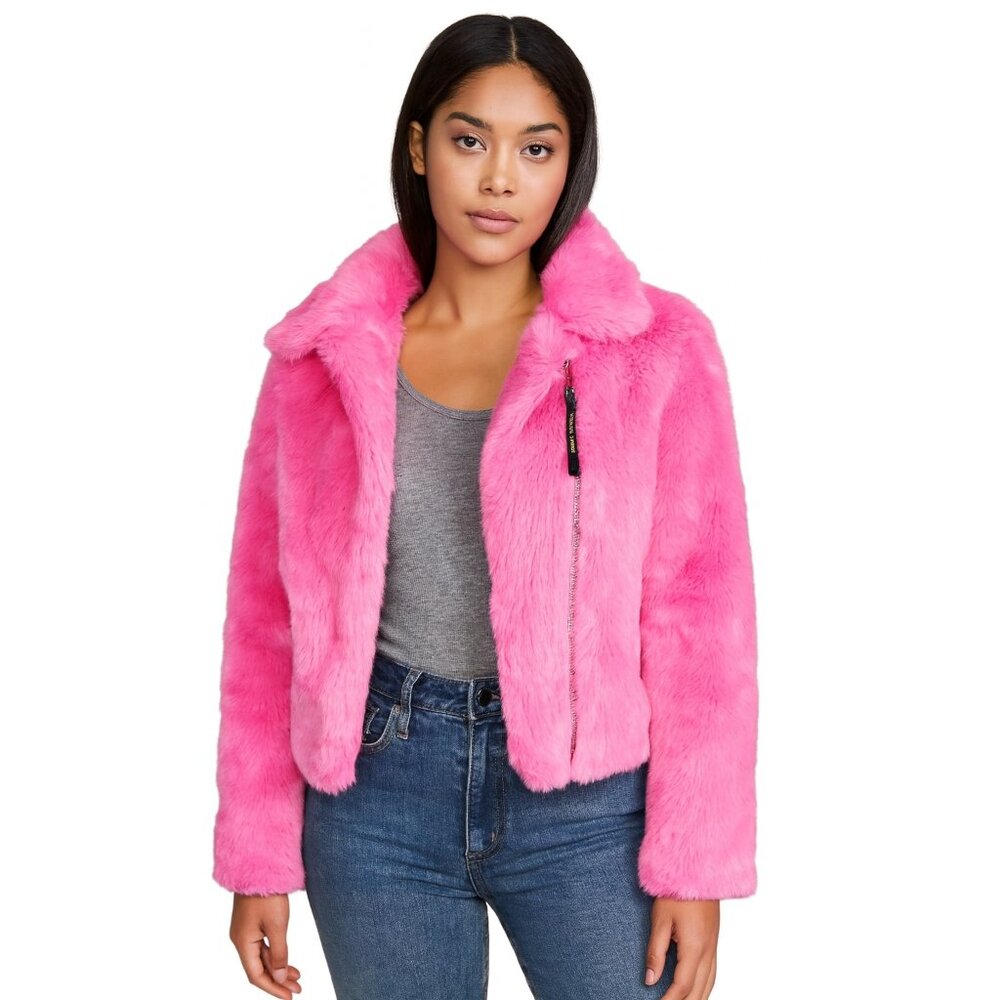 Juicy Couture Back Label Hot Pink Faux Fur‎ Jacket